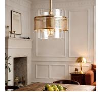 Suspension Métal et Verre Jaelyn Doré