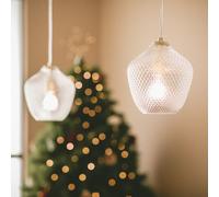 LEDKIA LIGHTING Suspension Métal et Verre Stiklu Doré E27