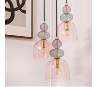 Suspension Métal et Verre Tri Baudelaire Rose
