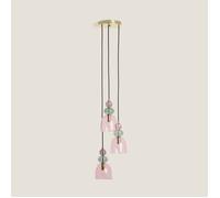 Suspension Métal et Verre Tri Baudelaire Rose