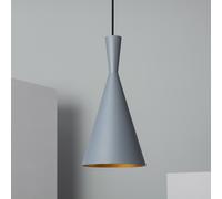 LEDKIA LIGHTING - Suspension Métal Lennon | Conique Vintage Design | Aluminium Durable | Ampoule E27 Non Incluse | Câble Réglable 1,20m | Usage Intérieur IP20, Gris