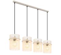 Suspension Métal sable mat Barres en verre satiné H 140 cm