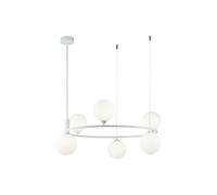 Ring Plafonnier suspendu blanc, 6 lumières, G9