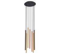 Suspension Métallique 7 Flammes Avec LED G9 H: 130 Cm Réglable