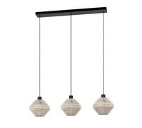 Suspension MIDSUMER E27 3X40W en acier noir 920x220x1100mm