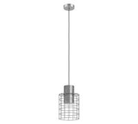 Eglo Suspension luminaire Milligan, lustre chambre industriel, plafonnier salon ou salle à manger en métal galvanisé, blanc, douille E27, Ø 20 cm