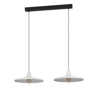 Suspension MINIERE E27 2X40W en acier noir 995x420x1100mm