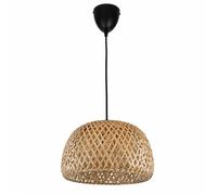 Suspension Minimaliste en Rotin et Bambou 'Mini OSAKA' avec Abat-jour à Double Couche Ø290 x 160 mm