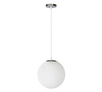 Suspension Minimaliste en Verre E27, Lampe Ronde Blanche, luminaire Suspendu élégant à Une tête, luminaire de Plafond galvanisé