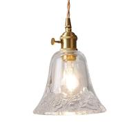 Suspension Minimaliste, Source Lumineuse E27, Suspension créative en métal et Verre en Forme de Cloche, luminaire décoratif pour Bar, Balcon, Salon de thé