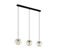 Suspension MIRTAZZA E27 3X60W en acier noir 880x180x1100mm