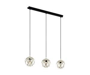 Suspension MIRTAZZA E27 3X60W en acier noir 880x180x1100mm