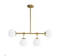 Suspension Moderne à 4 lumières du Milieu du siècle, luminaires Suspendus linéaires avec Abat-Jour en Verre pour Chambre à Coucher, Salon, îlot de Cuisine
