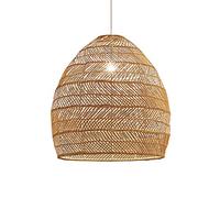 Suspension moderne à ondulation d'eau Luminaires suspendus en bambou tissés à la main Plafonnier Abat-Jour en Osier Lanterne Lampe à Suspension Industrielle Vintage de Style Japonais Pour chambre à co