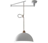 Suspension Moderne de Style Mid-Century Modern à Bras articulé Long, Lustre en métal Blanc avec dôme, idéale pour Une Table à Manger, Un îlot de Cuisine ou Une Chambre. Éclairage LED lumineu