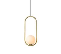 Suspension Moderne d'intérieur LED Ovale à Une tête, idéale pour Le Salon, Le Mur, Le canapé, l'escalier, Le Couloir ou l'allée (lumière Chaude) (Luminaire Suspendu Blanc LWX)