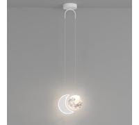 Suspension Moderne d'intérieur, Lustre LED à intensité Variable, Motif Lune, planète, étoiles, Nuage, luminaire Suspendu du Milieu du siècle, idéal pour Une Chambre de Fille, Un garçon ou Une crèche