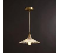 Suspension Moderne E27 1 lumière avec Abat-Jour Verre Plafond en Laiton, Suspendu réglable pour la Maison, Table à Manger, Salle Bain, décoration de Couloir