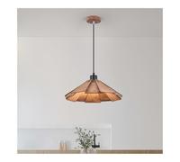Suspension Moderne en Bois, Abat-Jour Conique en Forme de Fleur, luminaire Rustique réglable, idéal pour Une Salle à Manger, Un Salon, Un Hall d'entrée ou Une Chambre (Noir)