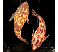 Suspension Moderne en Bois Style Poisson Rustique, luminaire Suspendu au-Dessus de l'îlot de Cuisine, luminaire de Salle à Manger côtier, plafonnier de Style bohème pour Salon, cha
