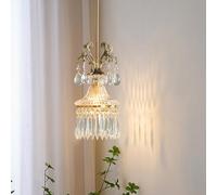 Suspension Moderne en Laiton et Cristal, Lampe de Table en Verre Artistique, Applique Murale de Style Jardin français, idéale pour la Chambre, la Salle à Manger, l'entrée, la Table de Chevet