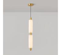 Suspension moderne en laiton - Plafonnier LED à intensité variable pour chambre à coucher, salon, couloir - Lustre élégant réglable - Éclairage de décoration d'intérieur unique (laiton, B) Beauty