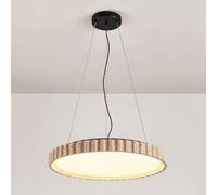 Suspension moderne en travertin, 3 LED couleur, lustre en pierre naturelle et bois, style japonais, lampe suspendue ronde pour salle à manger, îlot de cuisine, chambre, diamètre 13, 17 ou 22 pouces (4