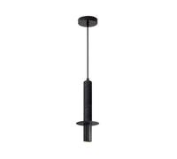 Suspension moderne en travertin noir à cordon réglable, lampe cylindrique en pierre naturelle, style japonais minimaliste, luminaire décoratif pour îlot de cuisine, salle à manger, bar ou table de che