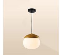Suspension moderne en verre dépoli à grain de bois pour chambre à coucher et salon Lustre en noix unique avec un design créatif Idéal pour la chambre d'enfant Améliorez votre espace de vie avec