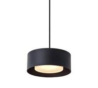 Suspension moderne et minimaliste à hauteur réglable, lampe cylindrique en fer LED 6 W, diamètre 15 cm, noir et blanc, idéale pour un îlot de cuisine, une salle à manger, une chambre ou une table de c