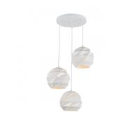 Suspension moderne - ITALUX - Palermo - Acier blanc - 3 ampoules E27 - 40W - 100 cm