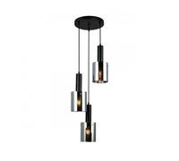 Suspension moderne - ITALUX - Sardo - Noir - Verre fumé - 3 ampoules E27