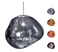 Suspension Moderne Lava Ball Drop Plug In, Lustre en Acrylique Chromé E27 avec Cordon Réglable, Suspension pour Chambre À Coucher, Cuisine Ou Salon silver 20cm