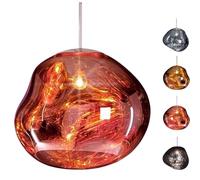 Suspension Moderne Lava Ball Drop Plug In, Lustre en Acrylique Chromé E27 avec Cordon Réglable, Suspension pour Chambre À Coucher, Cuisine Ou Salon Rose gold 28cm