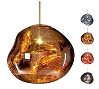 Suspension Moderne Lava Ball Drop Plug In, Lustre en Acrylique Chromé E27 avec Cordon Réglable, Suspension pour Chambre À Coucher, Cuisine Ou Salon Gold 20cm
