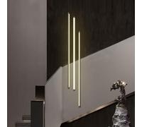 Suspension Moderne LED pour escalier - Lustre à 12 têtes à intensité Variable, plafonnier réglable en Aluminium pour Salon, hôtel, Couloir - Éclairage Chaleureux, Design ajouré élégant (Inte