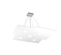 Suspension moderne plaque métal blanc 5 lumières Gx53