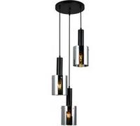 Suspension moderne Sardo Noir et verre fumé Noir G