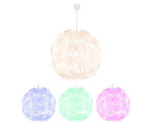 Suspension Motif Fleur Plafonnier suspendu blanc rond Plafonnier Fleur LED, télécommande RGB changement de couleur variable, 1x 4W 1x 470lm 3000K, 60 cm, chambre à coucher