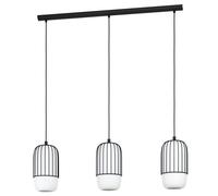 Suspension MULEGES E27 3X40W en acier noir 960x160x1100mm