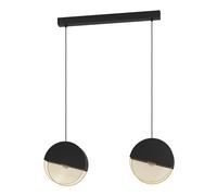 Suspension MUMBLES E27 2X40W en acier noir et or 860x90x1100mm