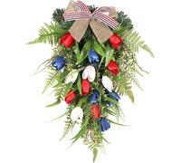 Suspension murale décorative Independence Day Simulation Green Plant Silk Flower Door Hanging Home Suspension Fern Leaf Upside down Tree (Feuille de fougère à l'envers)