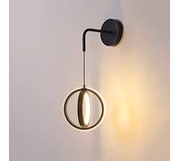 Suspension Murale LED 20 W, Corps de Lampe annulaire + Abat-Jour en Acrylique, Appliques murales en Fer forgé pour Chevet, Couloir, Salle à Manger