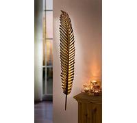 Suspension Murale Plume en Métal Doré Hauteur 99 cm Décoration Murale Décoration Murale