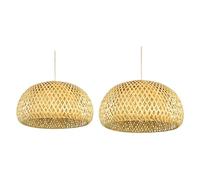 Suspension naturelle, abat-jour, suspension, couverture de lampe, plafonnier en rotin et bambou, abat-jour for bureau, restaurant pour les salons, les chambres à coucher, les coulo(38cm x 21cm)
