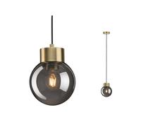 Suspension Neordic Linja Max1x20w E27 Ver Fumé/Lait Br 230v Miroir/Verre/Mét