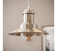 LEDKIA LIGHTING - Suspension style industriel rétro | Compatible ampoule LED E27 | Hauteur réglable | Pour intérieur IP20 | Salon, cuisine, bureau, Nickel, Métal