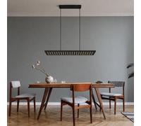 Suspension Noir LED Optique Bois Intensité Variable Luminaire de Cuisine
