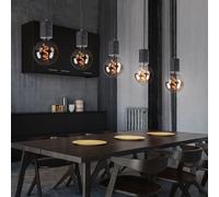 Suspension noire 5 flammes salon suspension aluminium, métal, noir, 5x douilles E27, LxPxH 115x10x120 cm