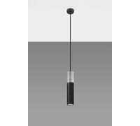 Suspension Noire Béton Métal Ø8Cm GU10 JUNIA Table À Manger Cuisine